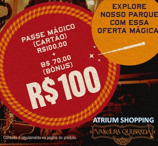 GAME CARD 100 - CARTÃO COM R$ 100,00 DE CRÉDITO + B$ 70 ( BONÛS ) ATRIUM SHOPPING